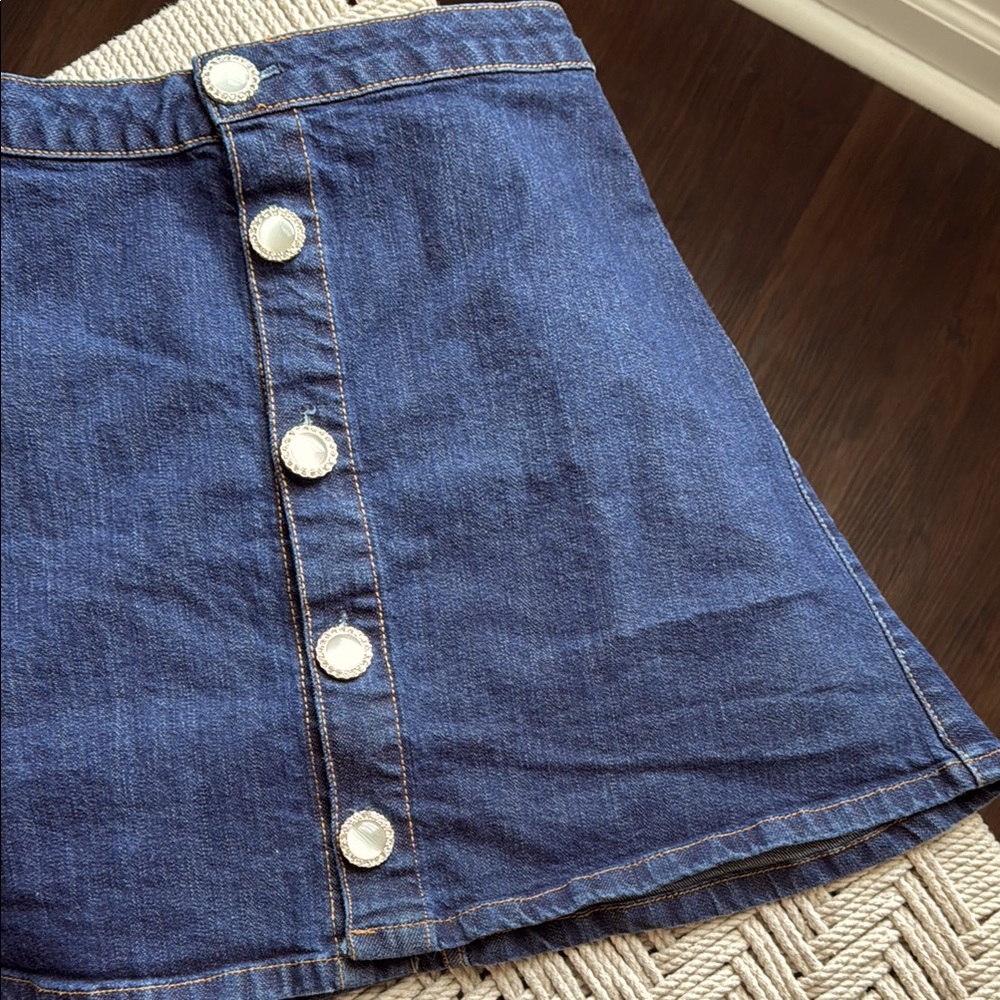 Leandra Medine xMango Jean Skirt Rhinestones